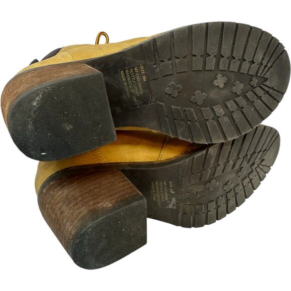 Shoe Cult Nasty Gal Lace Up Boots SZ  6 Tan Granny Western Logger Packer Grunge - Picture 7 of 12